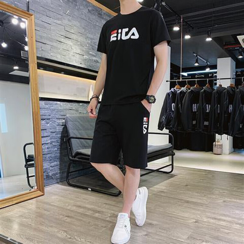 短裤/长裤男士冰丝套装短袖搭配帅气运动2021男韩版 短裤白色套装 l