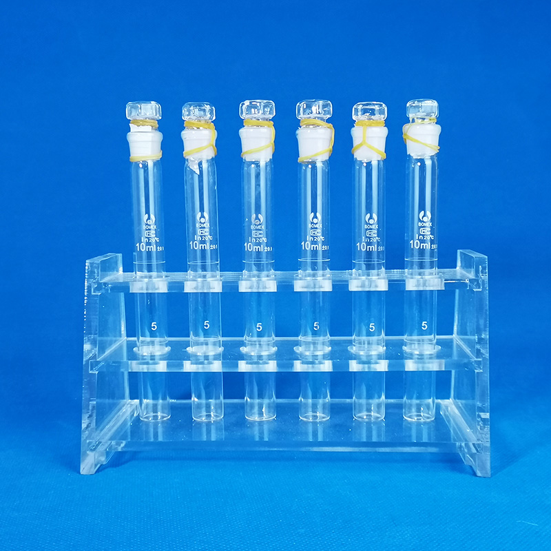 定制适用玻璃比色管25ml纳氏比色管6/12支10/25/50/100ml 比色管架子