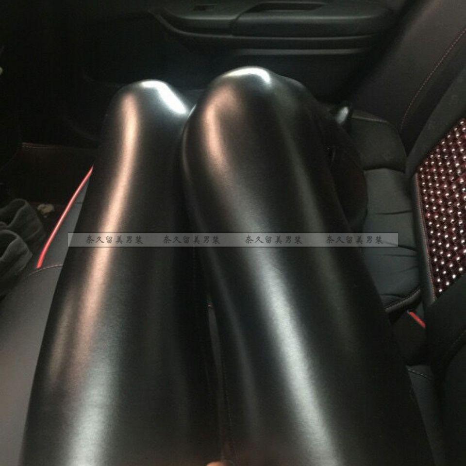 奈久留美出口新款弹力皮袜表演服舞台制服皮长筒袜pu皮大腿袜长筒袜