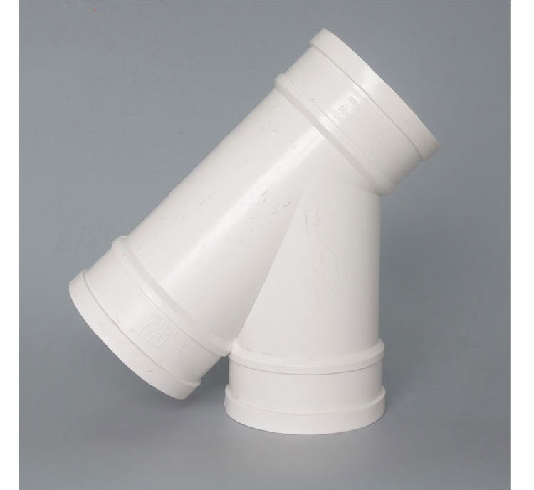 pvc斜三通下水管配件 等径斜三通 45度 50 75 110 160 200 75斜三通