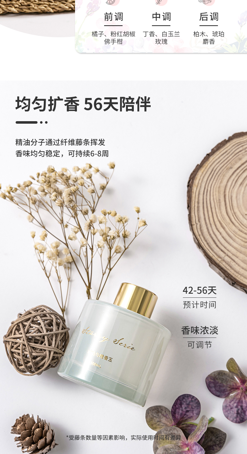血橙与雪松香薰繁星璀璨系列无火香薰琥珀与晚香玉血橙与雪松卧室血橙