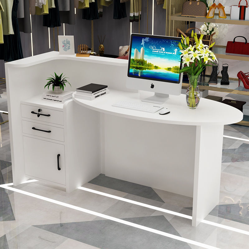 蓓姬收银台简约现代接待台迎宾台 收银台店铺小型吧台前台桌创意简约