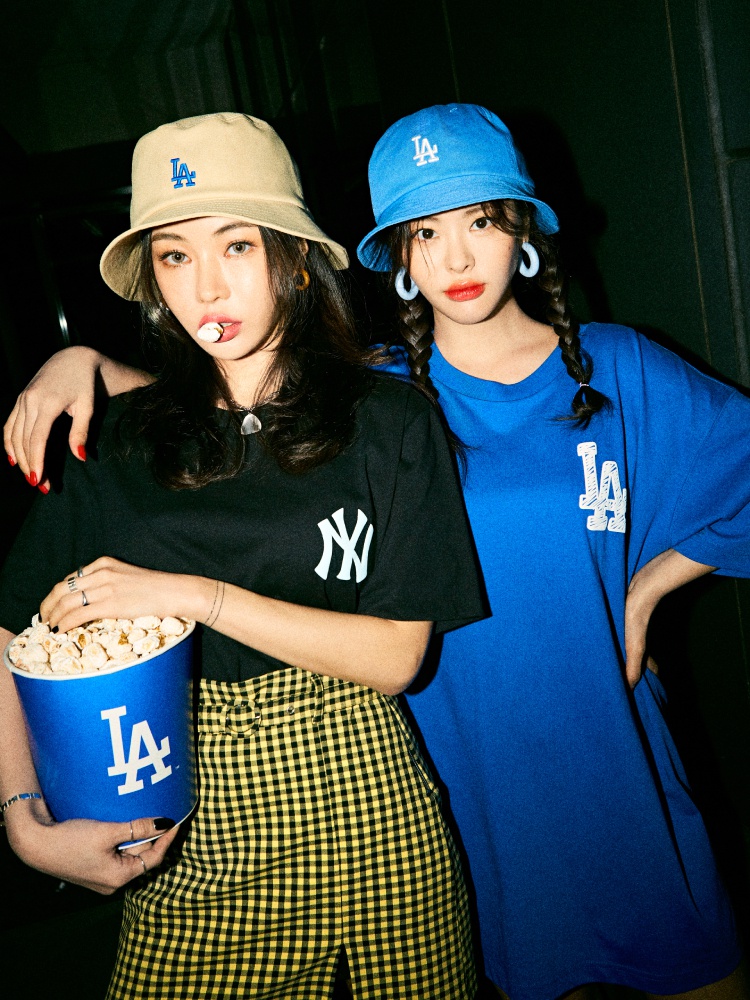 mlb官方 男女明星同款短袖2021春季新款圆领运动上衣宽松半袖t恤明星