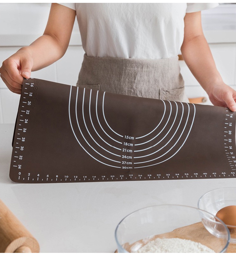 日式加厚揉面垫擀面垫家用大号硅胶烘焙垫防滑不粘和面板面包垫案板