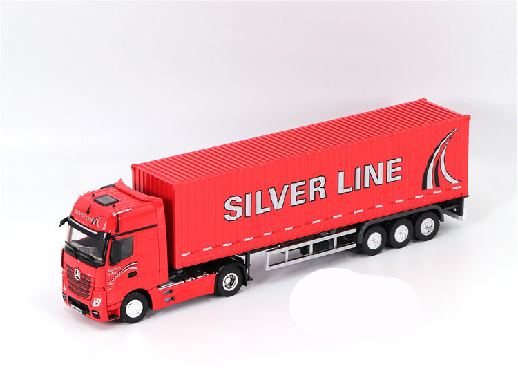 one集装箱模型150奔驰benz卡车one玫红物流货柜快递运输车定制涂装