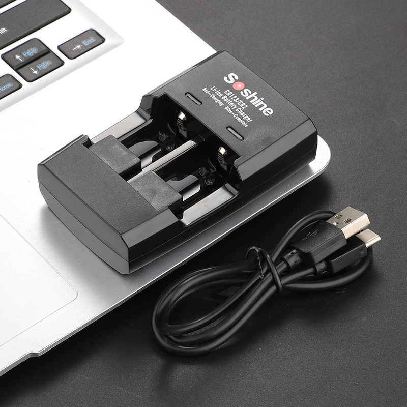 soshinecr123cr21634017335锂离子电池充电器快充闪充智能保护s5锂电