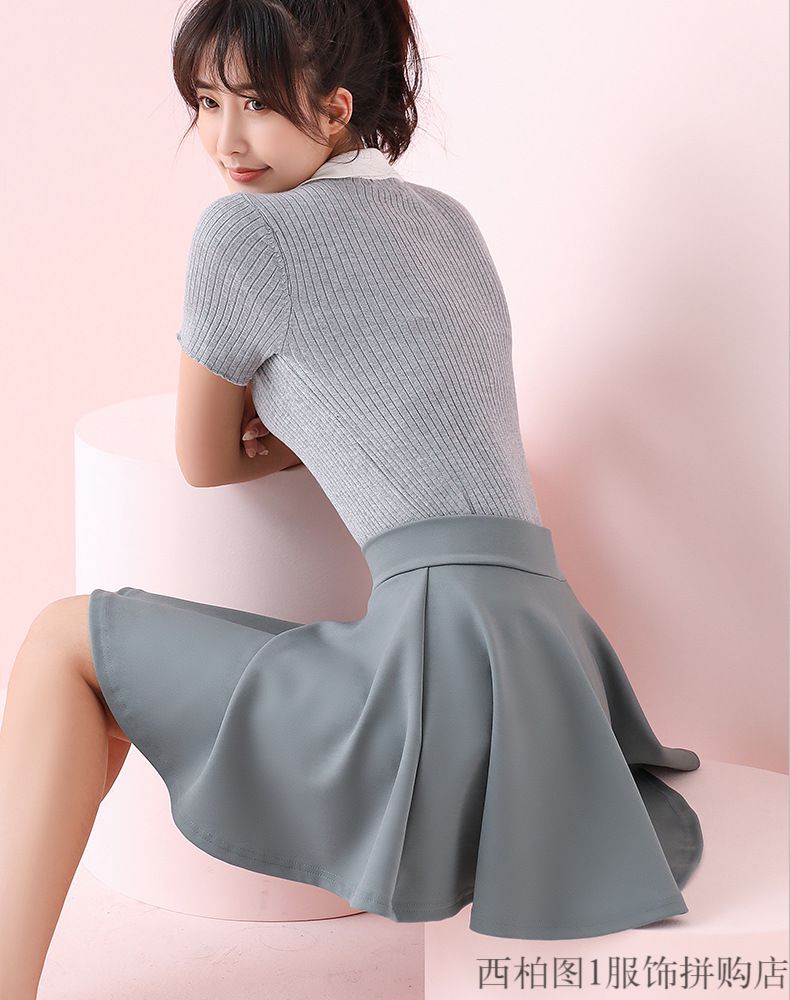 黑色蓬蓬裙>群孑女士春装学生迷你裙美少女可爱减龄 m(80-99斤)>女神