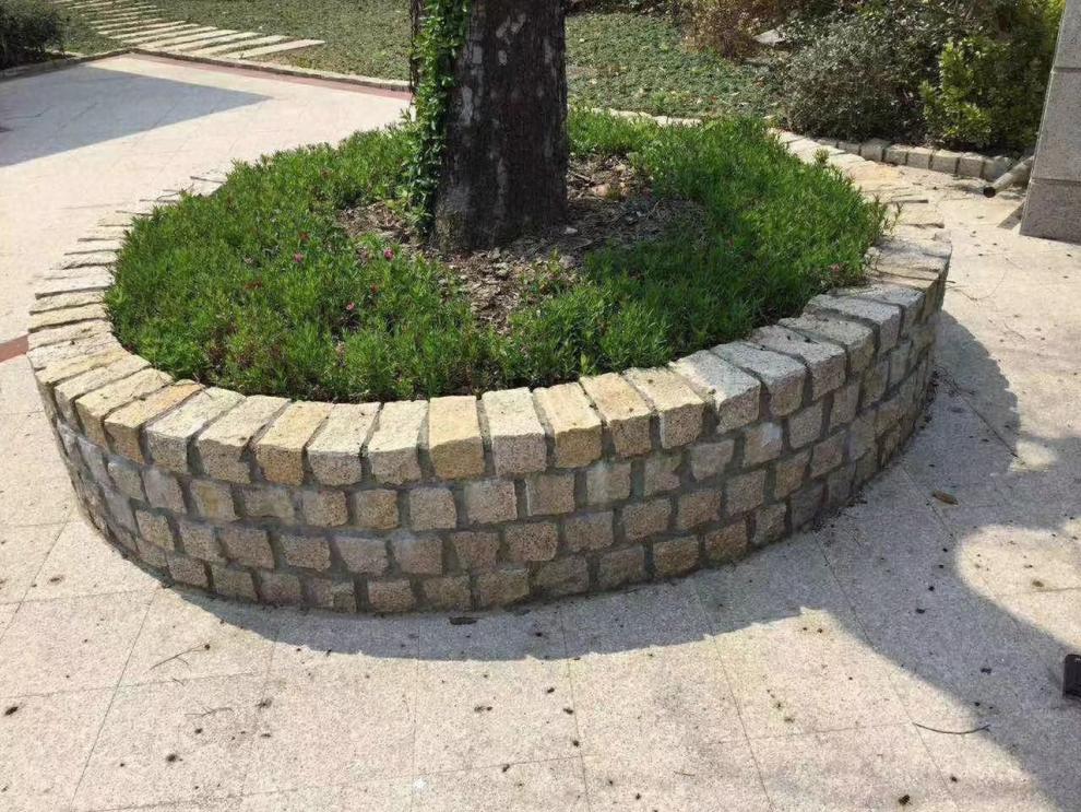 汐岩庭院花园围边石挡土石步道石马蹄石园林景观踏步石花坛侧石石块j