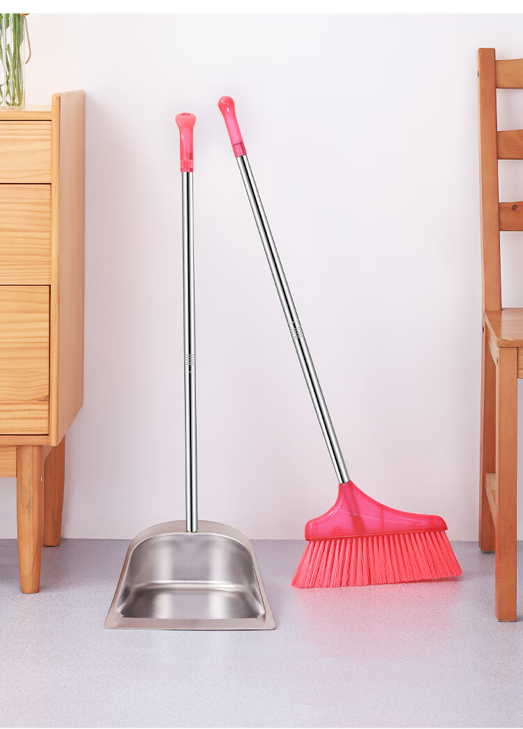 不锈钢垃圾铲子加厚簸箕家用加大小号特厚扫把套装畚斗撮子笤帚特厚