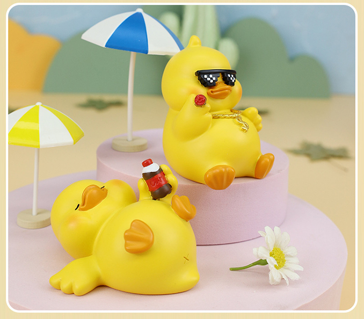 momo鸭盲盒 momo鸭小黄鸭盲盒树脂装饰桌面摆件2021网红可爱女孩生日