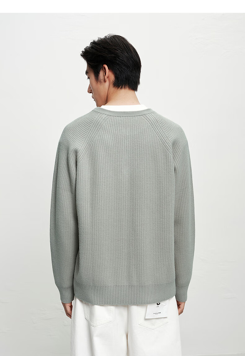 Peacebird Mens Casual Core-Spun Yarn Loose Comfortable Fashion Sweater Desert Sage Green First Batch M 13