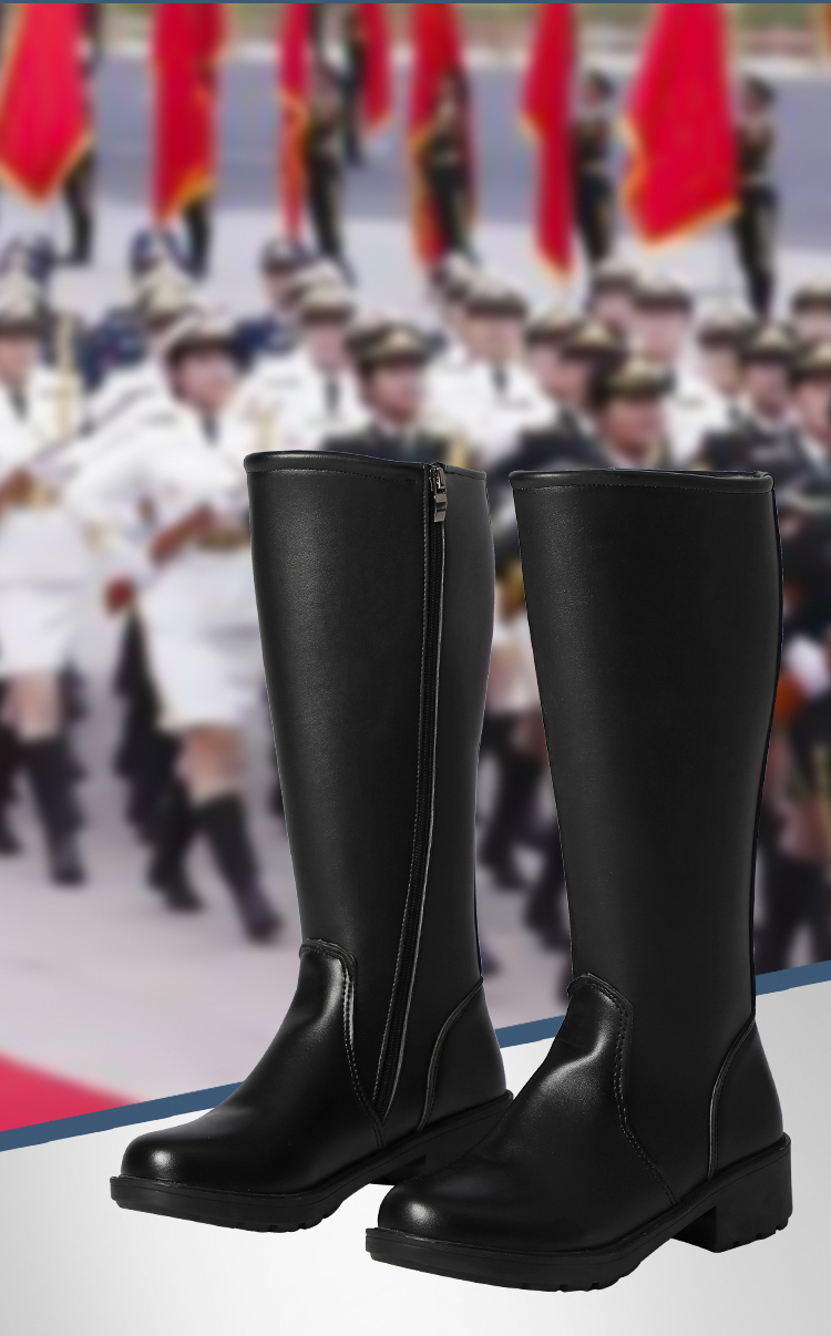 礼宾靴高筒马靴男靴女护卫队队礼宾阅兵靴升旗靴长筒骑士机车马靴男款