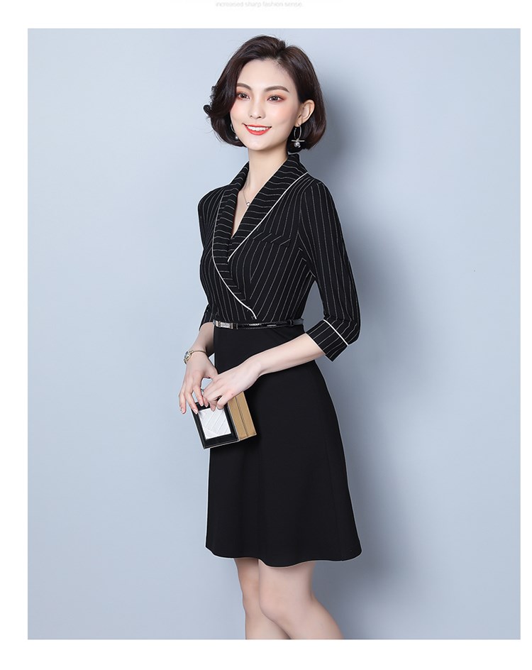 老师职业装教师招聘面试连衣裙服装女小学春夏讲师工作服定制款黑xl