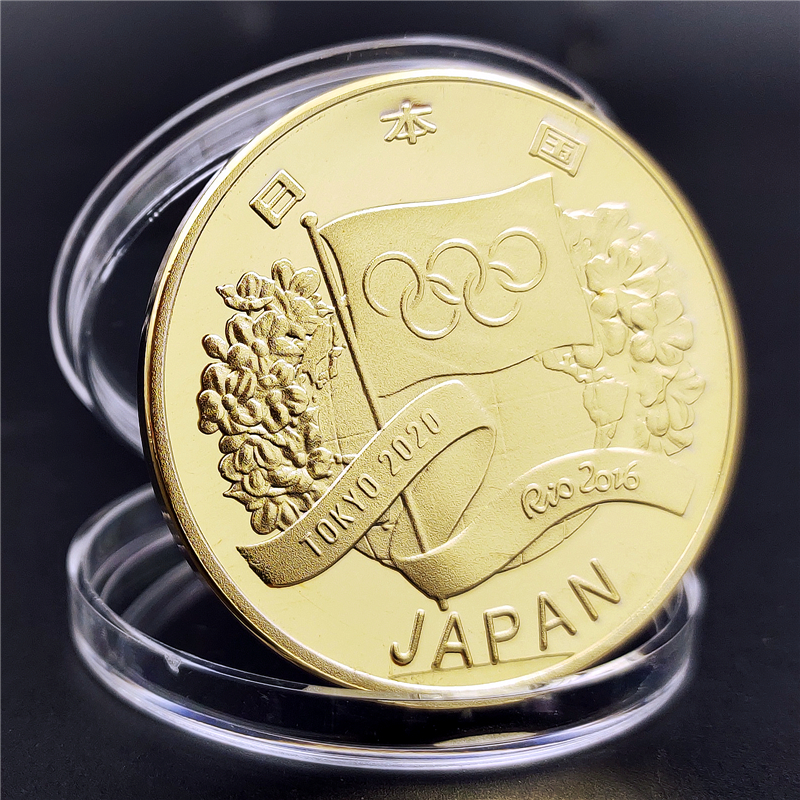 慕诗日本硬币2021年东京纪念品硬币日本申奥成功纪念硬币樱花凤凰