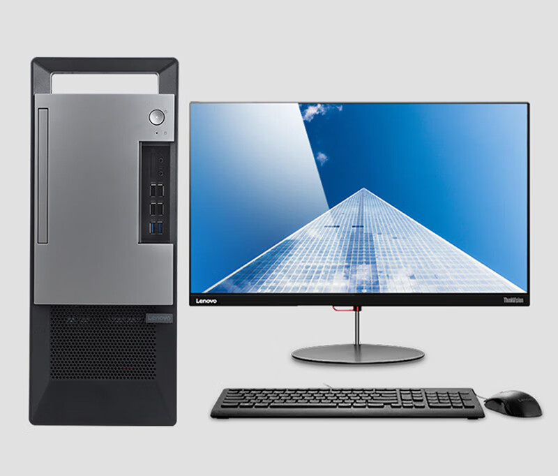 联想(lenovo)扬天t4900v 商用办公台式电脑支持win7系统 i3-9100/4g