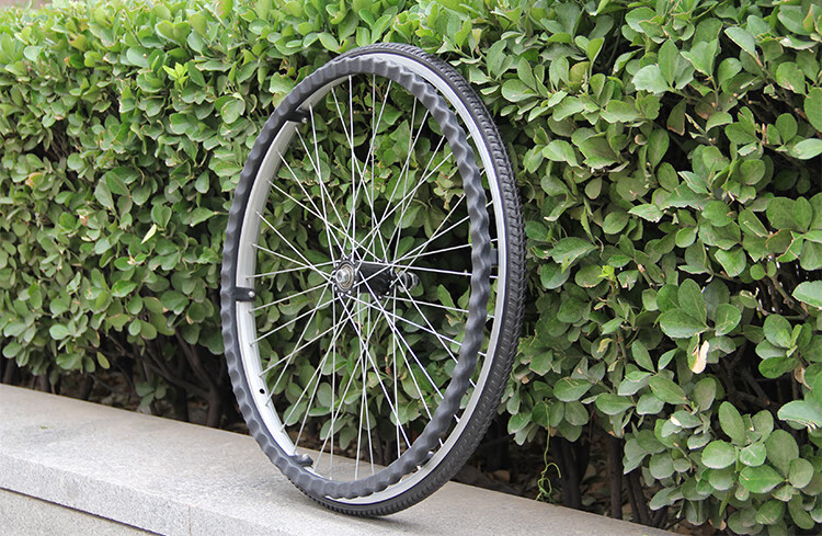 24寸实心胎大轮免充气轮胎轮椅后轮整体轮子黑色充气胎整体轮