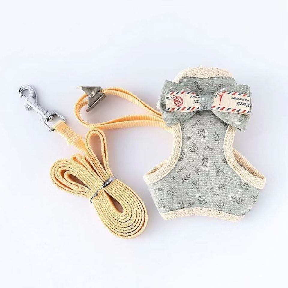 猫咪牵引绳防挣脱小猫幼猫遛猫绳猫链子背心式牵猫绳苏格兰粉色xs03斤