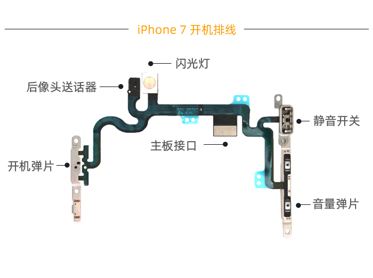 适用苹果iphone7p开机8plus音量xr静音xs按键xsmax闪光灯6sp排线xx