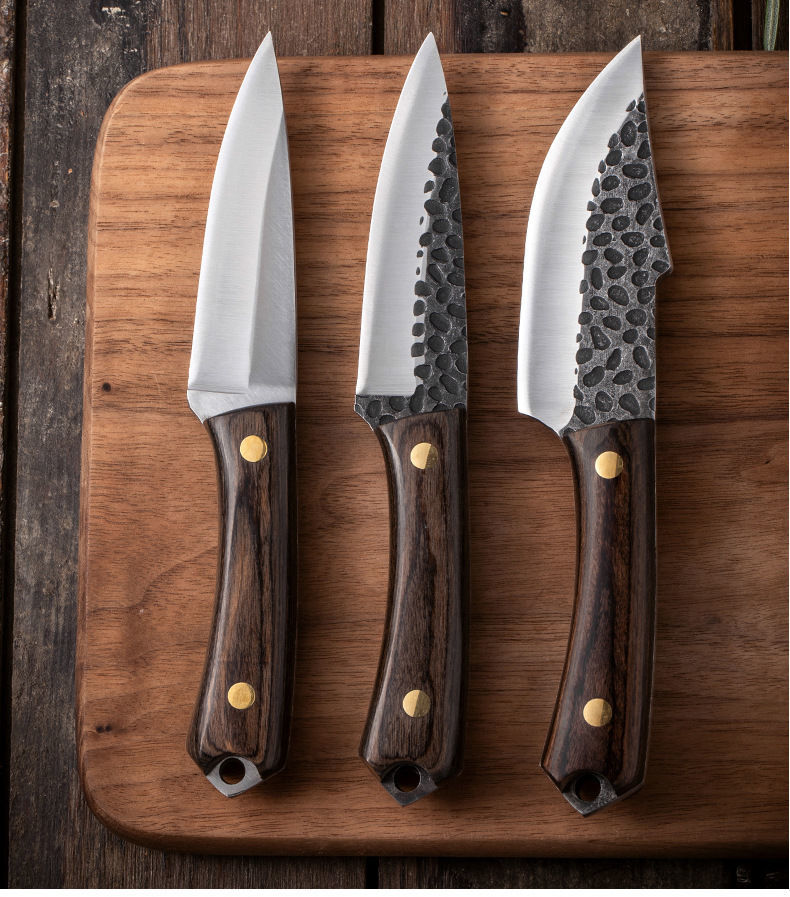 锻打手扒肉刀烧烤吃肉割肉切肉刀户外便携锋利直刀 锤纹-割肉小刀【含