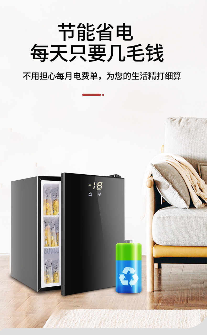 惠康40升全冷冻母乳小型家用连接精灵迷你60l储奶电冰箱 ch 40l智能款