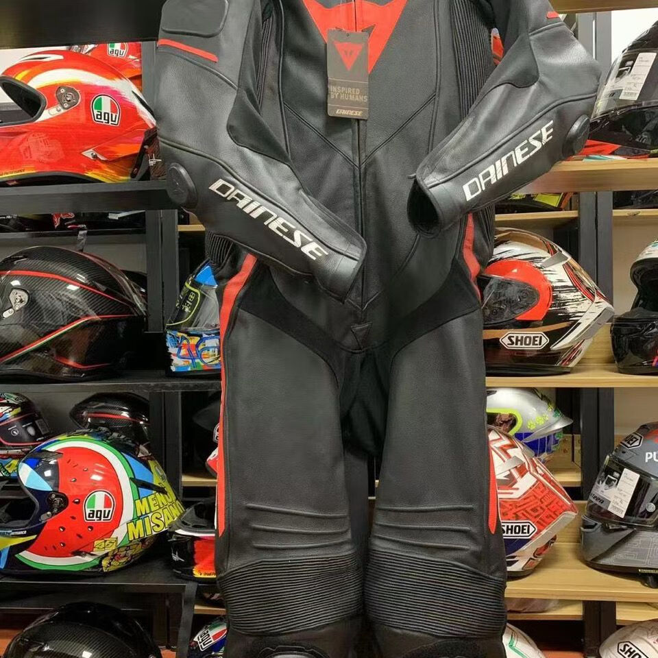 丹尼斯国产骑行服连体皮衣炫酷机车皮衣防风防摔 xxxl 黑白【图片