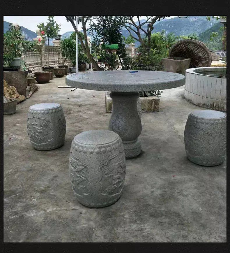 水泥桌子模具园林景观仿大理石桌凳模具仿古庭院圆形石桌磨具中式 一
