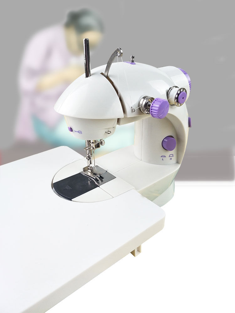 202电动家用缝纫机迷你自动脚踏手动衣车吃厚多功能小缝纫机 有灯款