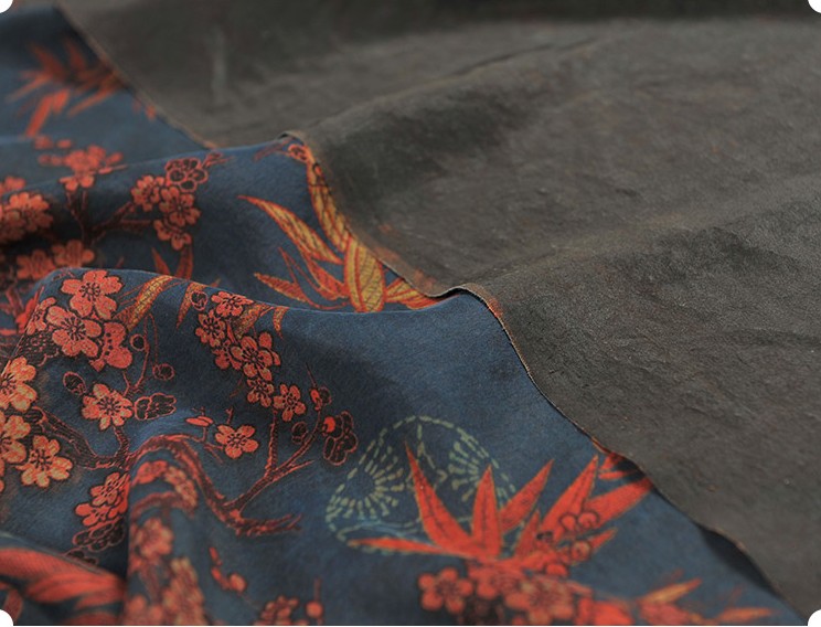 香云纱布料 正宗顺德重磅龟纹香云纱布料零布头龟裂纹100旗袍面料