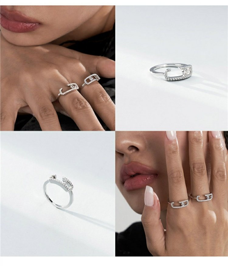 白回形针满钻戒指【图片 价格 品牌 报价】-京东