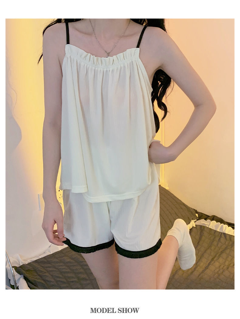 捡漏低价女夏款凉快吊带宽松套装夏天性感简约冷淡风小众家居服女精选