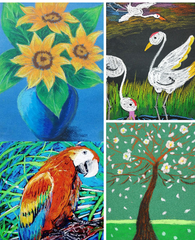 油画棒纸沙画纸8k4k16ka44开8开儿童绘画彩砂纸画黑色幼儿园涂鸦儿童