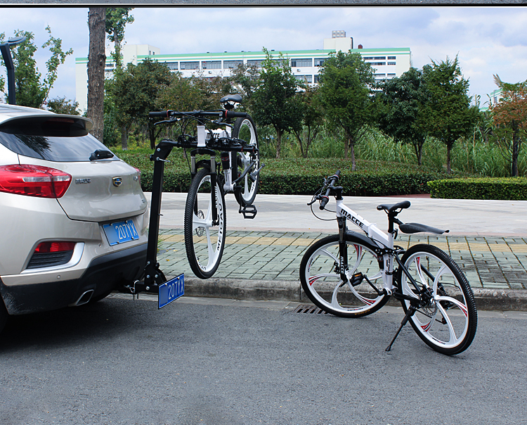 车尾自行车架拖车方口后挂架车载单车后拖车架备胎行李架改装无备胎款