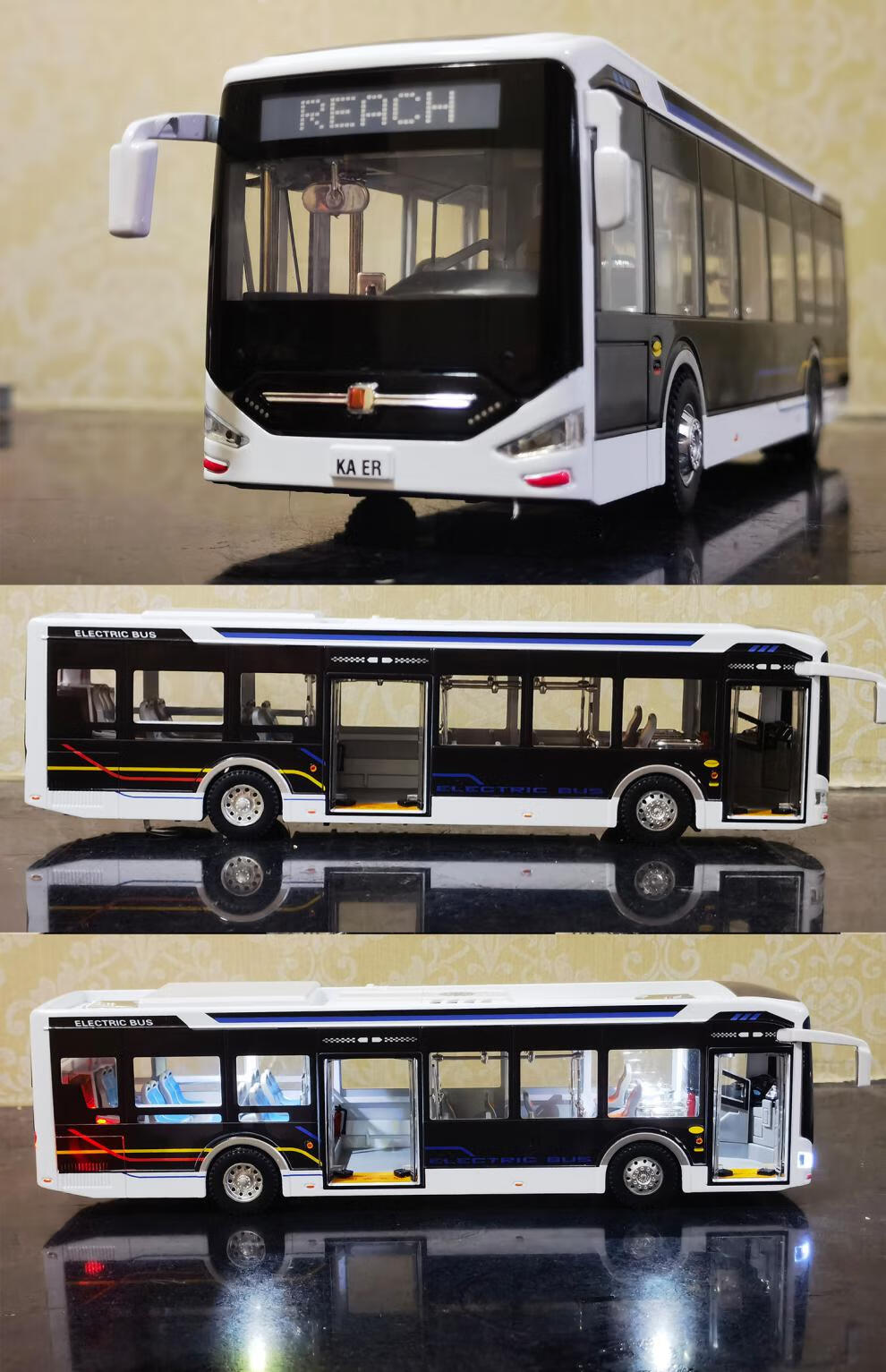 宇通客车模型1:42宇通客车模型黑金刚巴士新款纯电动中车公交车中通