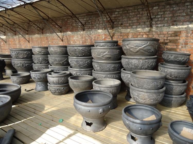 可开票泥盆缸陶瓷鱼缸超大号乌龟缸金鱼缸荷花睡莲碗莲缸80cm老北京