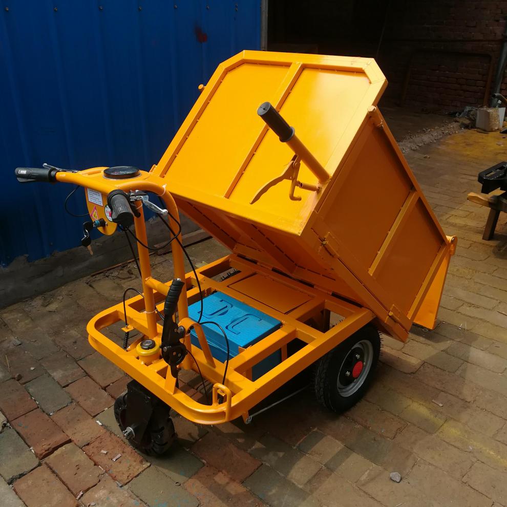 电动斗车推车工地灰斗车翻斗车工地用建筑工程劳动车拉砖拉粪农用