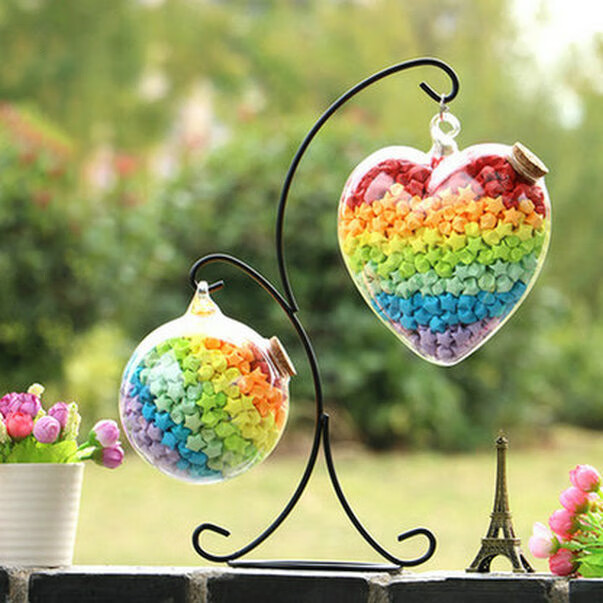 装星星折纸的玻璃瓶 装小星星的许愿瓶子玻璃大夜光放折纸装饰幸运星