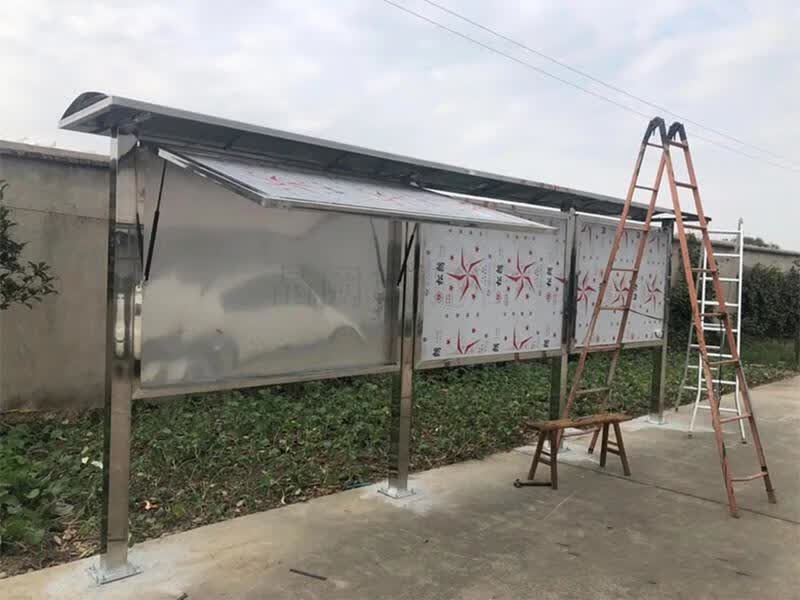 户外宣传栏 不锈钢宣传栏户外挂墙公告栏校园橱窗公示栏烤漆展板广告