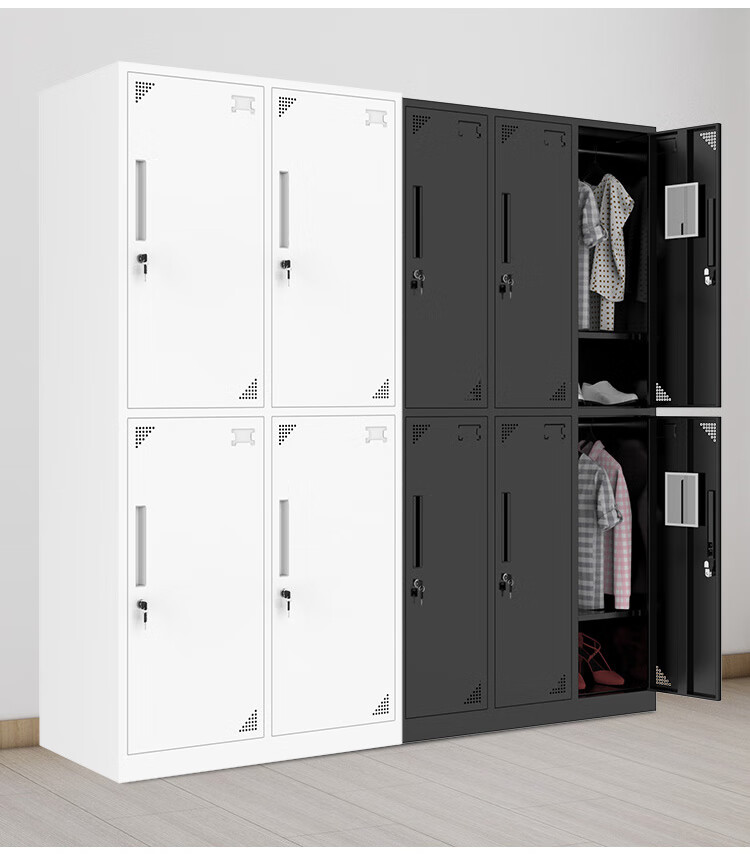 豹牌铁皮衣柜更衣柜员工宿舍铁皮柜子健身房浴室大容量储物柜子太极白