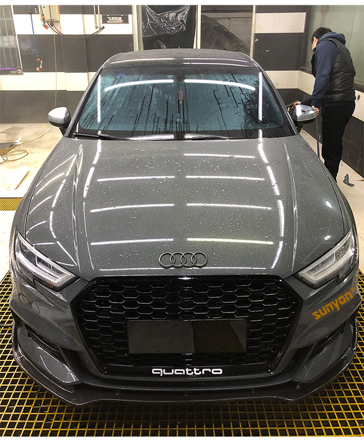 奥迪a3改rs3前网17-20款升级装中网s3前中网前进气格栅蜂窝适用于奥