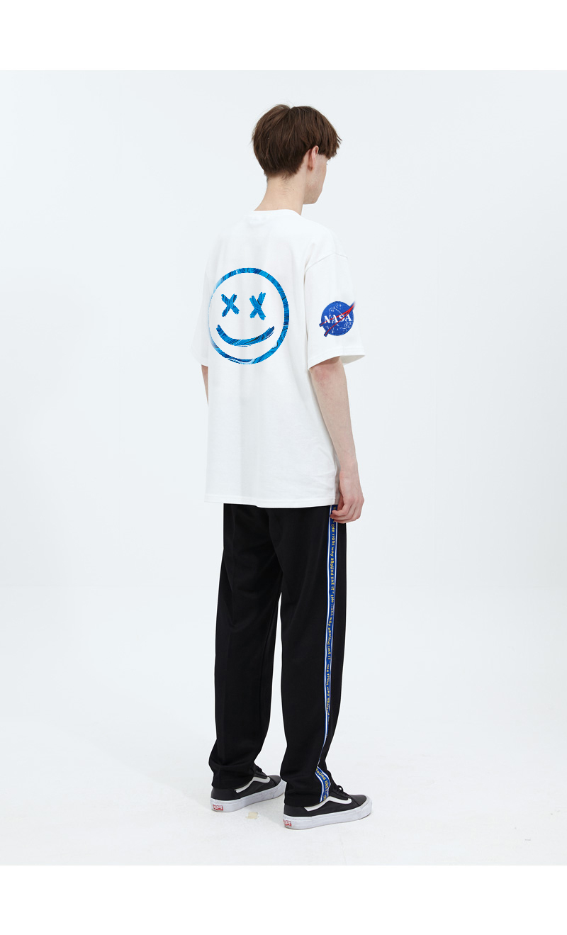 nasa联名t恤笑脸小恶魔国潮短袖男大码半袖潮tee情侣学生宽松纯棉