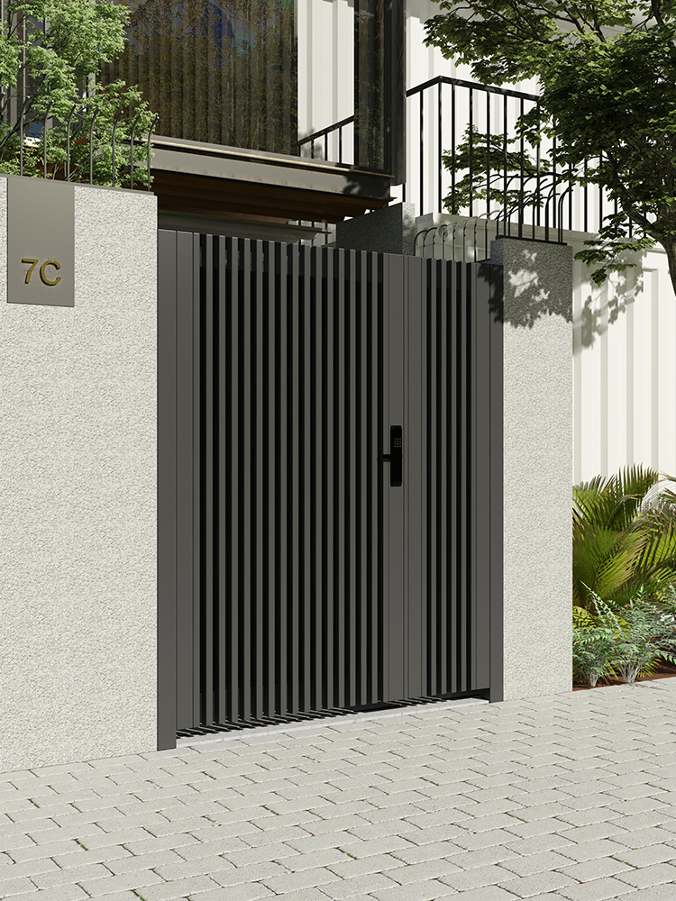 净兰馨铝合金别墅庭院大门平移门现代极简日式庭院门铝艺花园别墅门