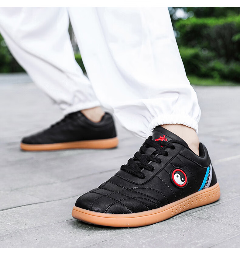 鞋男武术鞋女太极拳练功夫鞋牛筋底运动休闲鞋软皮太极拳练功运动鞋