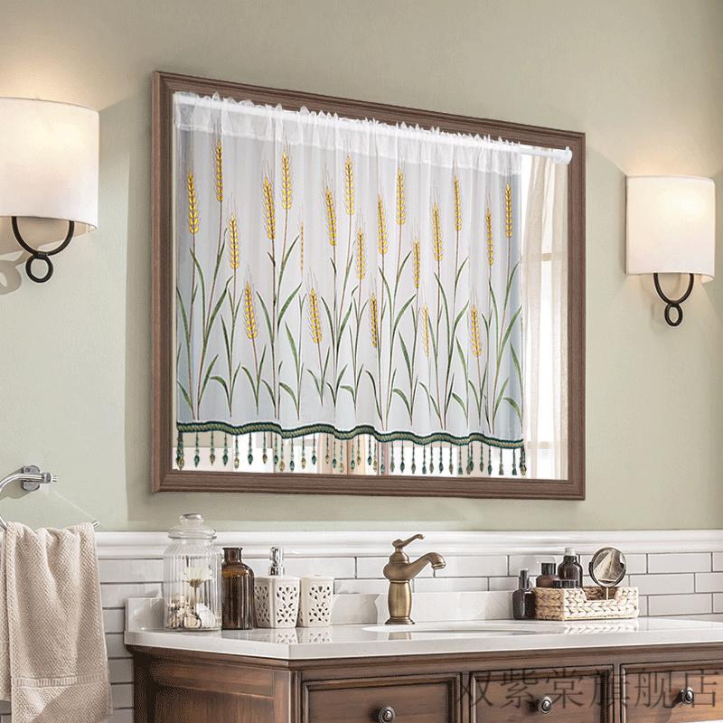 遮镜子的帘子镜子遮挡神器镜帘免打孔卫生间洗漱台帘布穿试衣镜自粘式