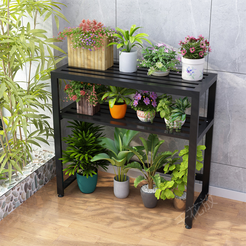 室外盆景架全铁艺空调外机置物架阳台户外庭院花架室外露天盆景展架菜