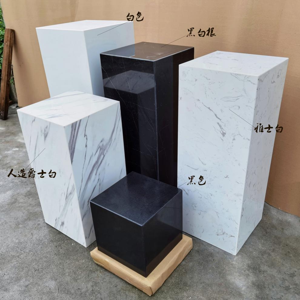现代简约玄关落地摆件大理石雕塑底座空间装饰艺术品摆放立柱 30*30*