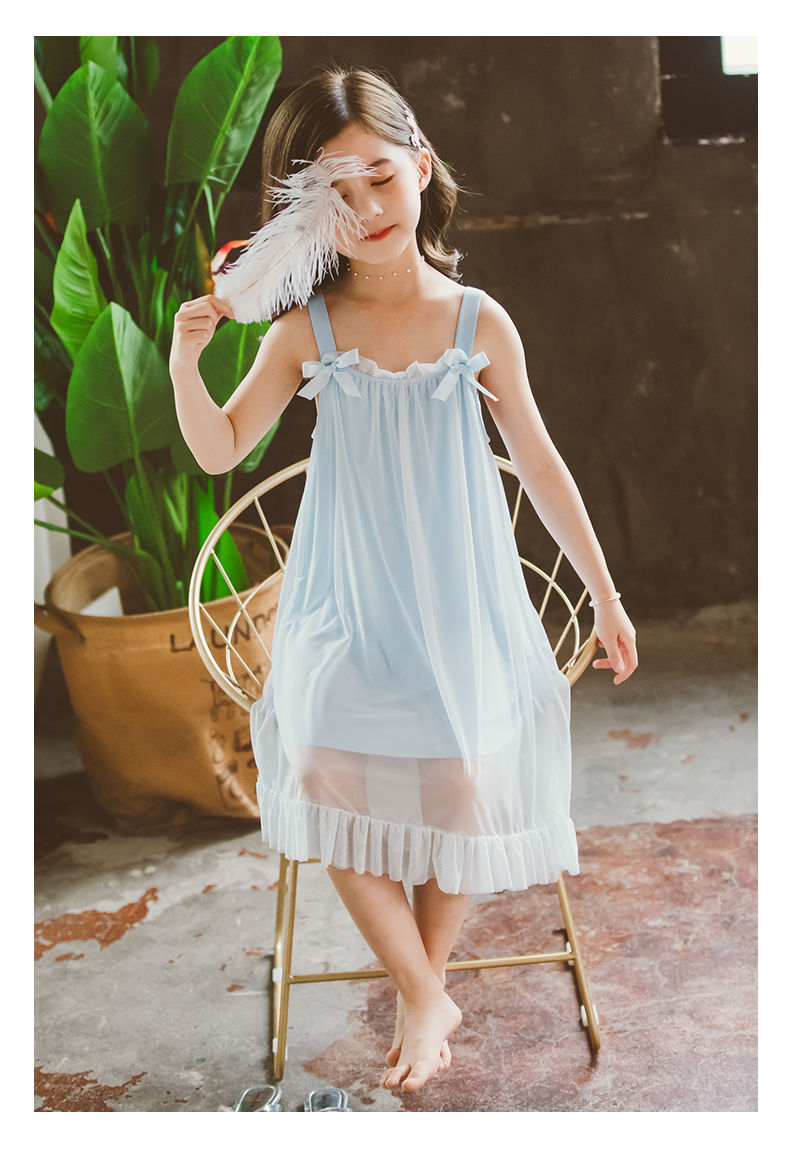 恒源祥【精选品质】女童公主吊带睡裙夏季儿童睡衣莫代尔小仙女宝宝睡