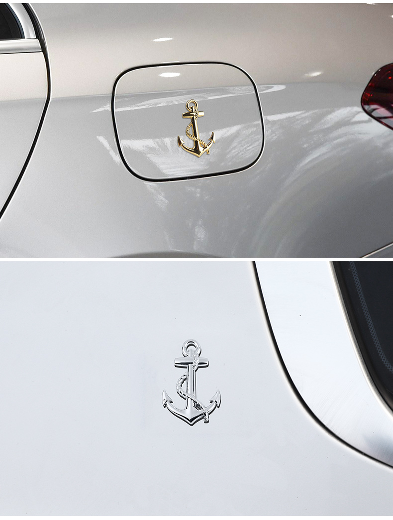 船锚车标海军车贴十字架标志海盗船车门贴金属车身遮挡划痕贴车窗装饰