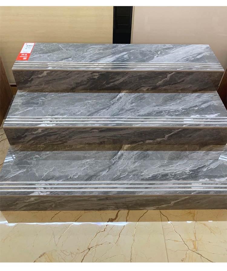 2米镀金楼梯踏步砖通体大理石瓷砖一体别墅台阶砖自建房砖 tj12816k
