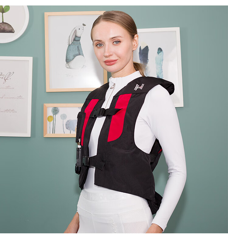 马术装备背心hellohorse马术充气护甲008秒快速充气背心骑马防护马甲