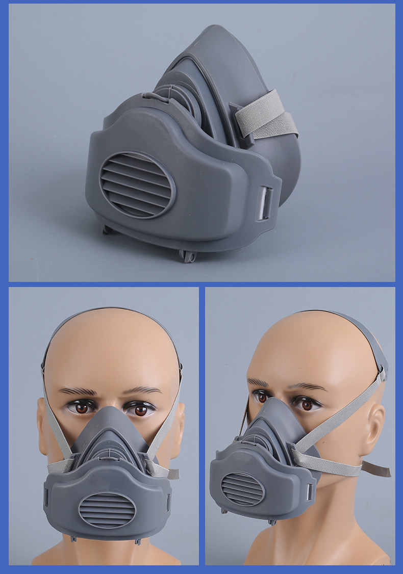 硅胶3200防工业打磨装修矿工粉灰尘3701滤棉防颗粒物透气5硅胶口罩5只